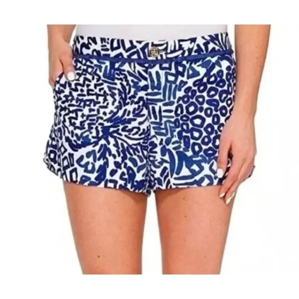 Lilly Pulitzer Adie indigo fringe low rise shorts size 4